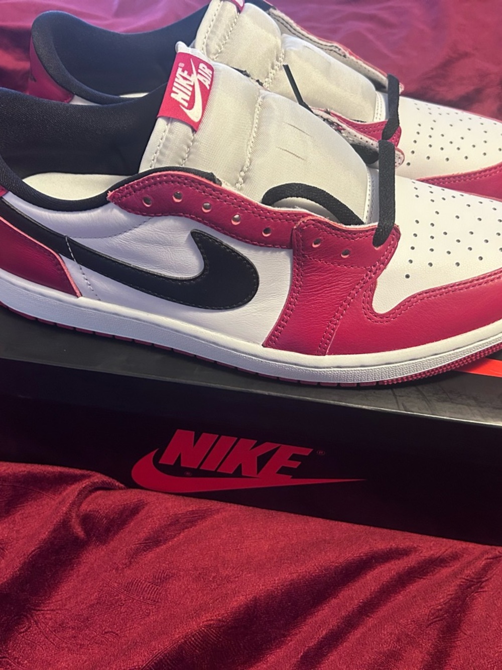 Jordan Low Top Sneakers - White, Pink & Black